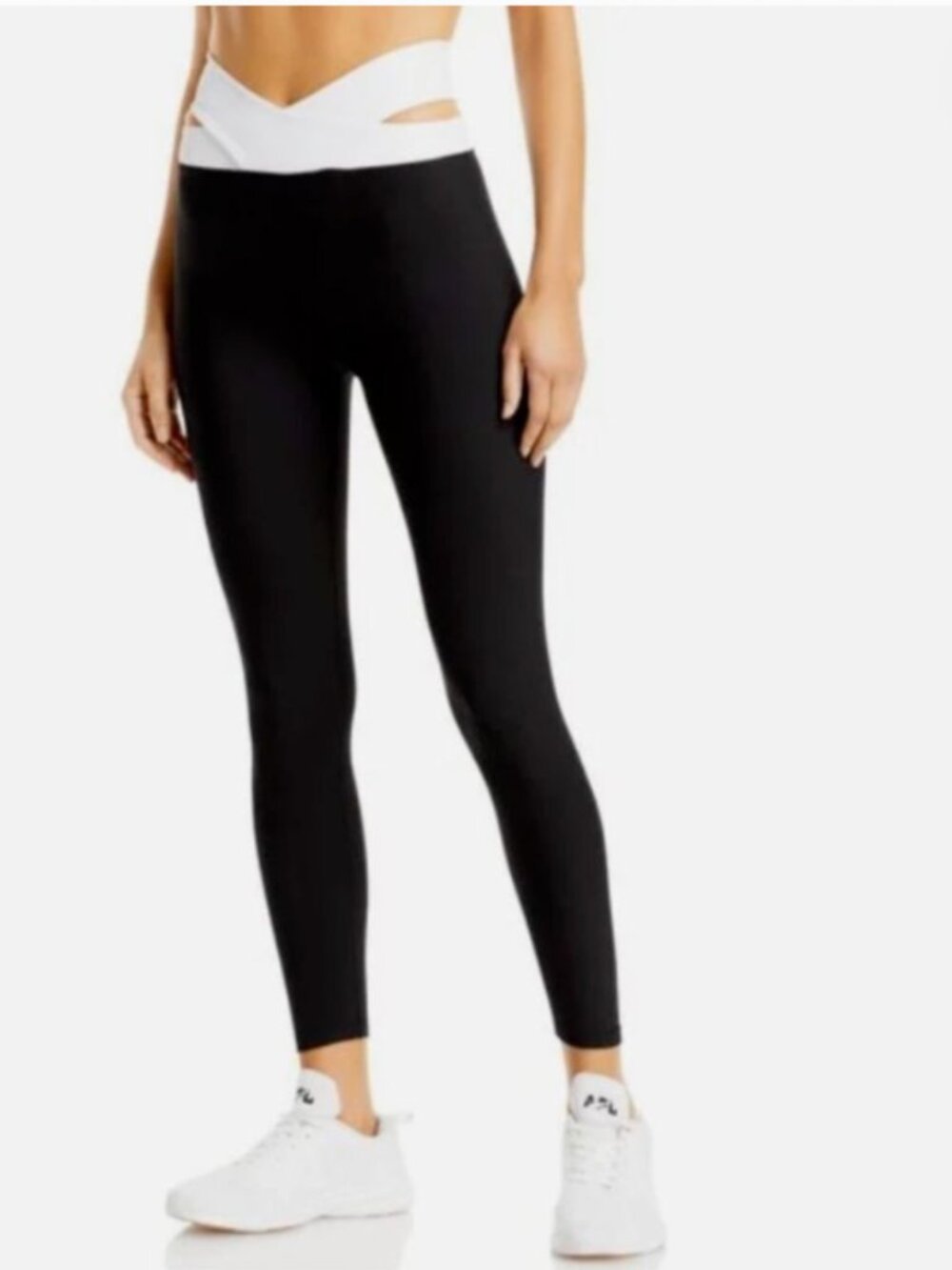 Aqua Criss Cross Waist Leggings + Matching Sports Bra Set